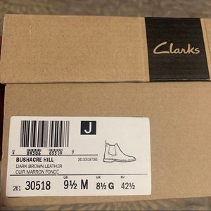 CLARKS DARK BROWN LEATHER BOOT - BUSHACRE HILL